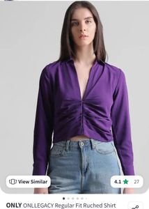 Purple Ruched Blouse