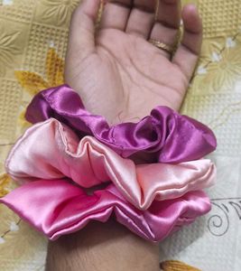 Satin Scrunchie - Set Of 3