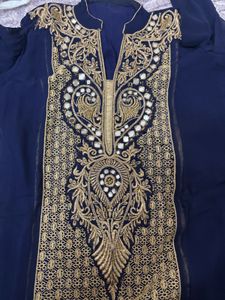 Elegant Blue &amp; Gold Kurta