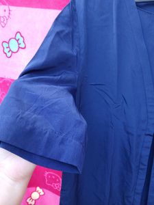 Navy Blue Open Front Coat
