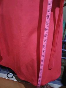 Red Jumper Dress with Striped Top