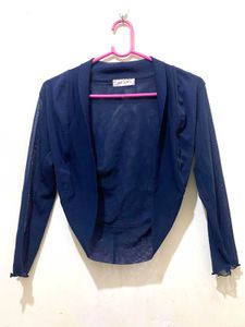 Elegant Navy Blue Shrug 34-40