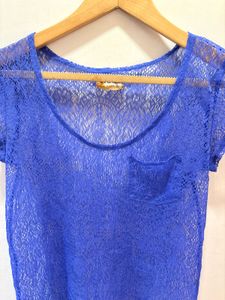 Royal Blue Lace Pocket Tee