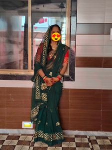Royal Rajputana Green Saree With Blouse