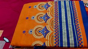 Unstiched Beautiful Orange Suit Set