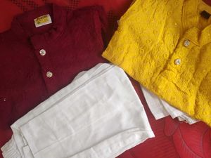 Chickenkari Kurta Pajama Set For Kids (Combo)