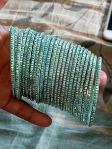 Beautiful😍 Sky Blue Glass Sparkle Bangles 2 Dozen