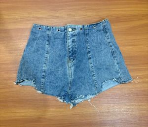 Denim High-Waisted Shorts