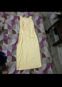 Elegant Yellow Bodycon Midi Dress