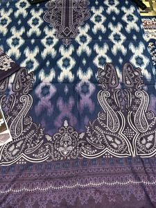 Pakistani Printed Ikat Paisley Unstitched Fabric
