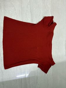 off shoulder rust top