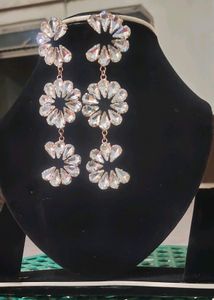 Statement Crystal Flower Earrings