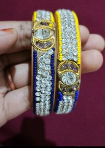 2 Piece Bangles High Quality Plastic Bangles Filled With Diamonds