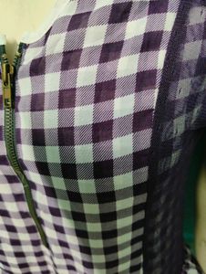 Purple Gingham Mini Dress