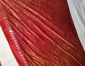 Maroon Fril With Mirror Work Saree