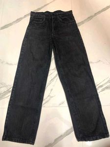 Wide Leg Black Wash Jeans