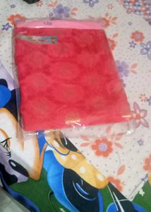 Red &amp; Gold Dress Material