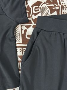 NEW WITH TAG Black Crop Top &amp; Pants co ord set