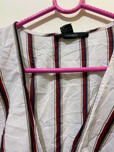 Striped Tie-Front Top