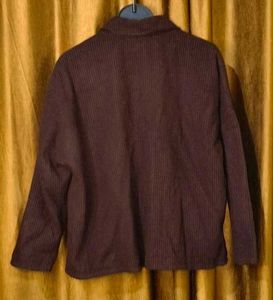 Brown Wool Blend Jacket with 2 Side Pockets Size 4