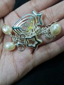 Charming Silver-Toned Pearl &amp; Star Bracelet