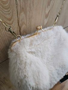 Fuzzy White Crossbody Bag