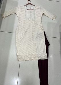 White Embroidered Kurta Set