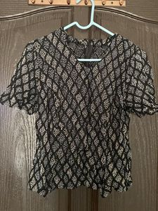 Patterned Black Top