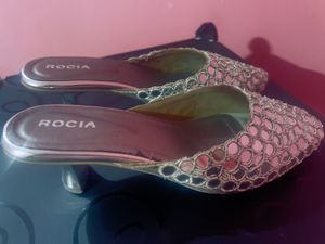 Mirror Work Ethnic Kitten Mules.