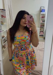 Colorful Strapless Mini Dress