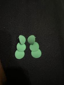 Green Statement Drop Earrings