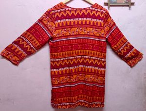 Sale📍Akkriti Orange Printed Kurti / Kurta