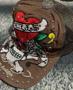 Ed Hardy Skull &amp; Heart Trucker Hat