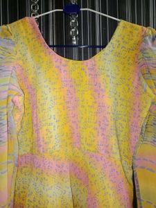 Pastel Print Long Sleeve Dress