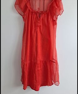 Orange Slip Shift Dress
