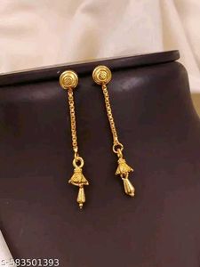 Elegant Gold Tone Dangle Earrings