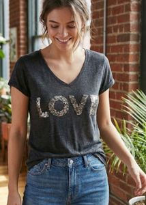 LOVE Sequin Graphic Tee