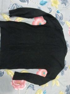 Elegant Black Embellished Sweater