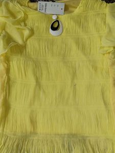 Yellow Ruffle Detail Top