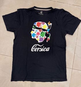Black Graphic Tee - "Corsica" Design