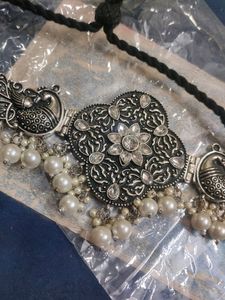 Oxidised Pearl necklace