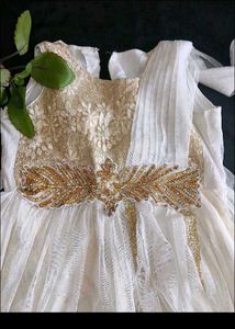 Elegant Black &amp; Gold Floral Embroidered Gown