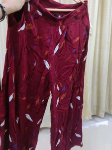 Dark Red Palazzo Pants