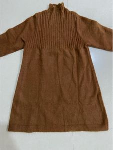 Cozy Brown Knit Pullover Dress