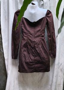 38318. Brown Button-Down Dress