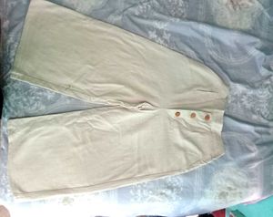 Beige Wide Leg Pants