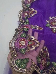 Elegant Purple Embroidered Dupatta