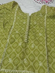 Green Printed Kurta Set
