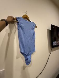 Baby Blue Square Neck Bodysuit