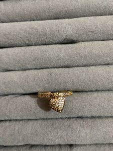 Rhinestone Heart Ring Adjustable